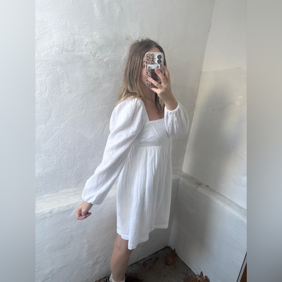 NWT J.crew 100% cotton dress in white Beautiful smocked mini dress - Picture 9 of 16